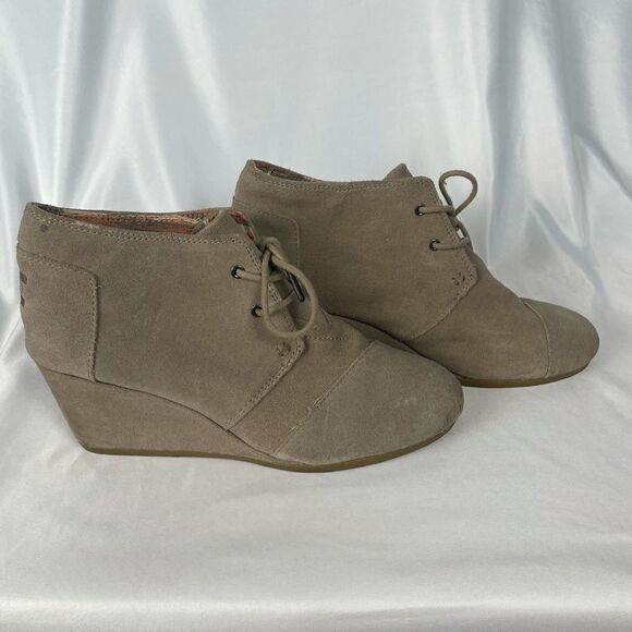 TOMS Taupe Wedge Booties - Women’s W10 - Picture 7 of 14
